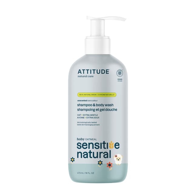 ATTITUDE Baby 2-in-1 Hair + Body Wash (unscented / sensitive)