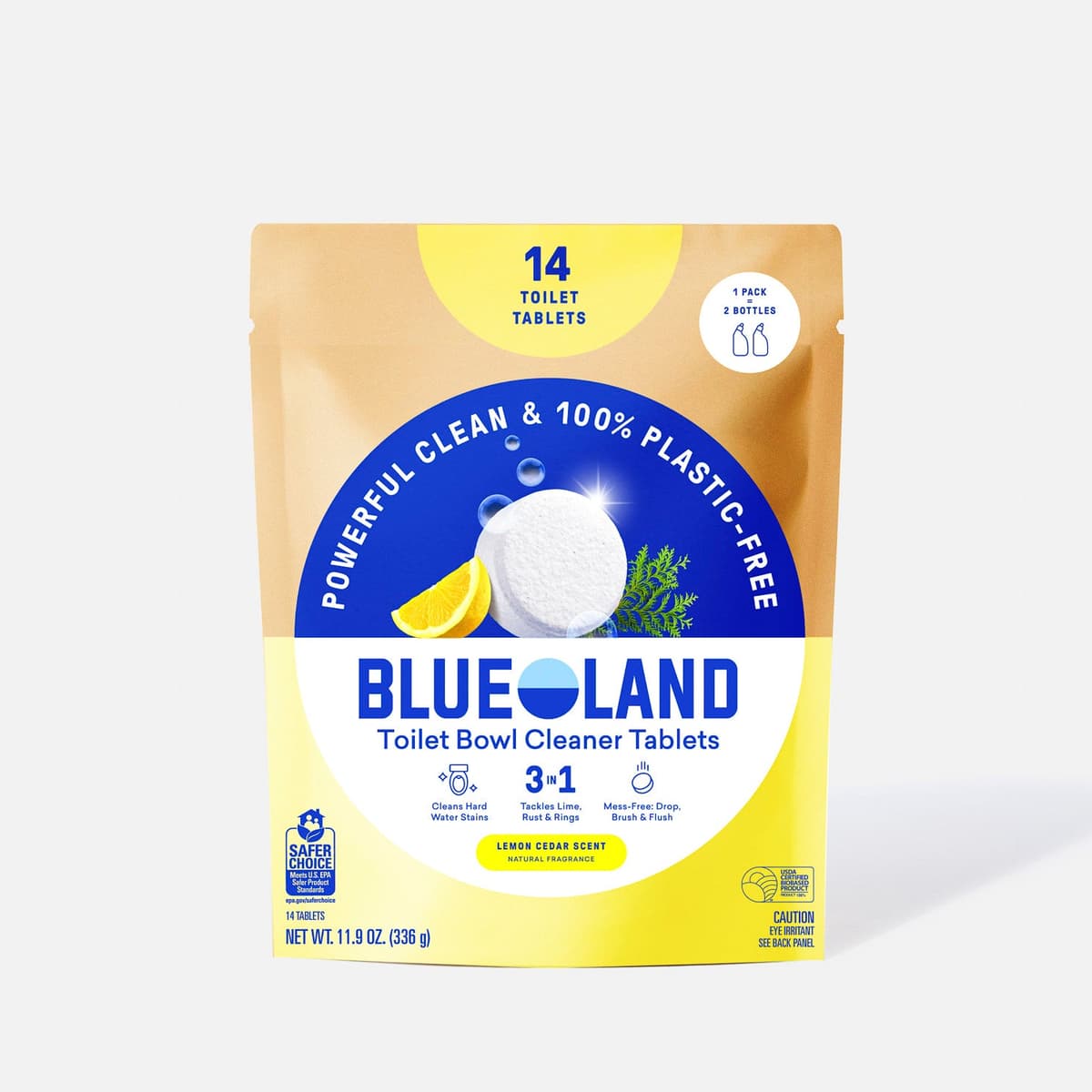 Blueland Toilet Bowl Cleaner Tablets (Lemon Cedar, 14 ct)